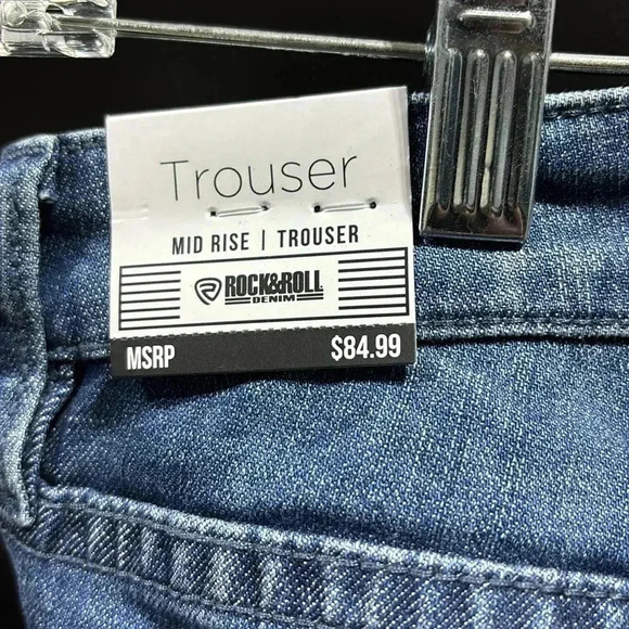 Rock&Roll Midrise denim/trouser,embroidered/studded,flare bell bottom jeans - Picture 6 of 13